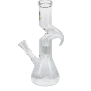 Glass Bong - Tribal Transparent with Percolator - 26cm